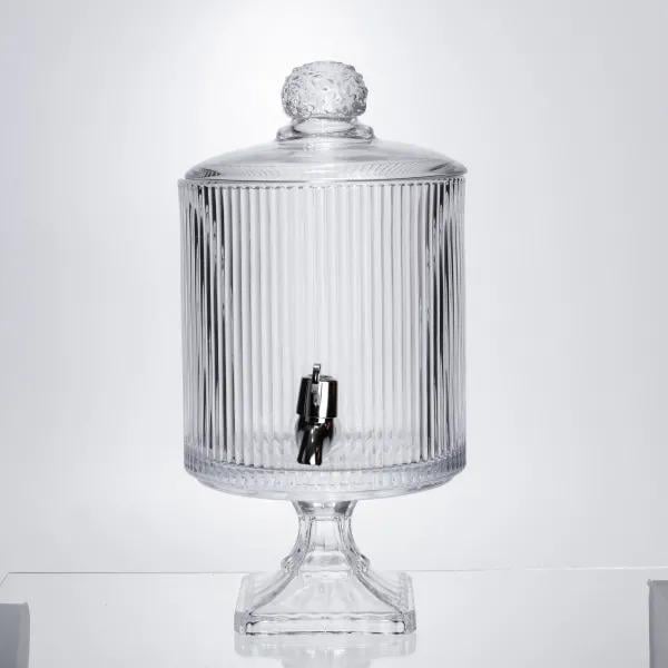 Лимонадница стеклянная с краном на ножке для лимонада/сока/воды 4,5 л Прозрачный (HP-19-3045-6)