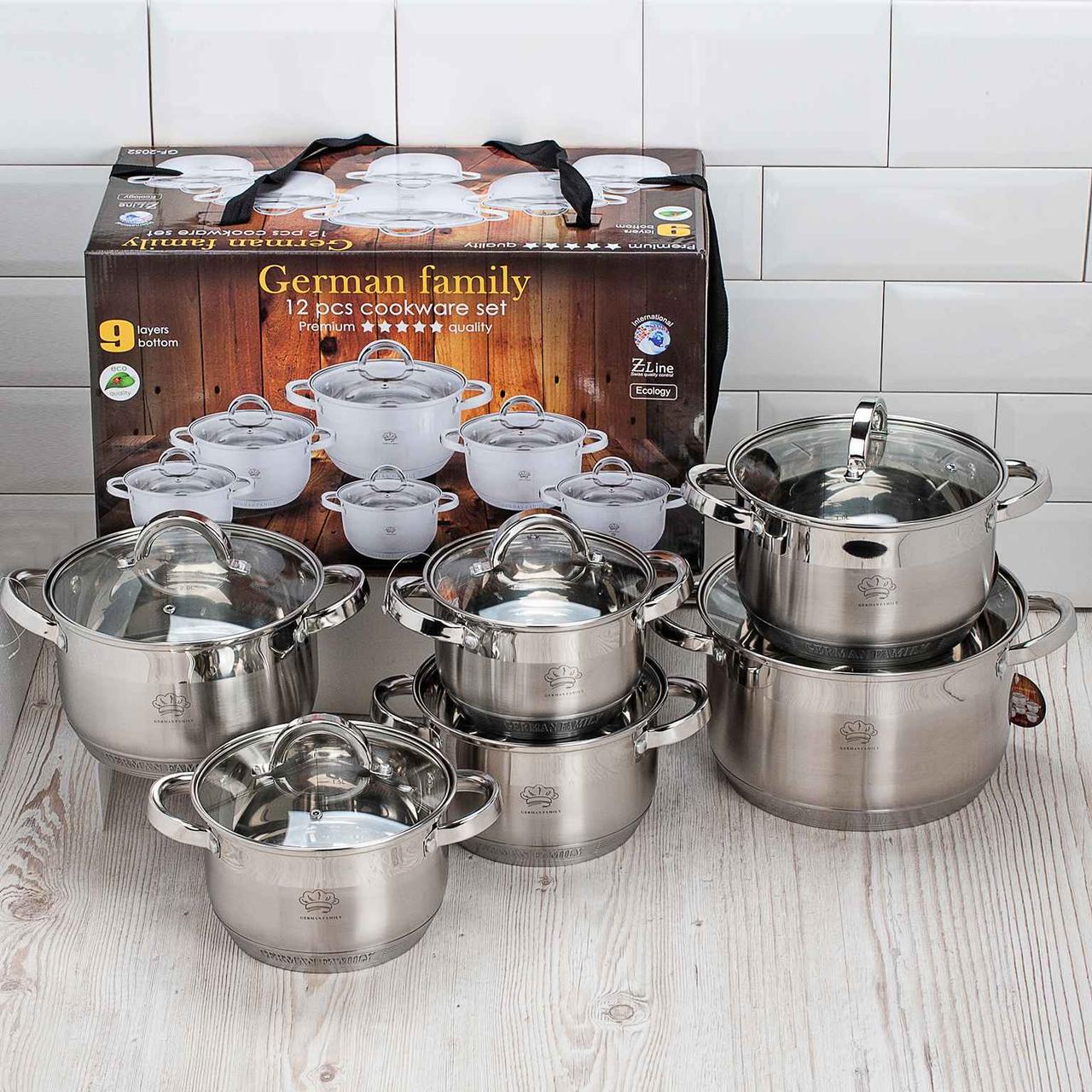 Набор кастрюль для кухни German Family 12 пр. (1338380851)