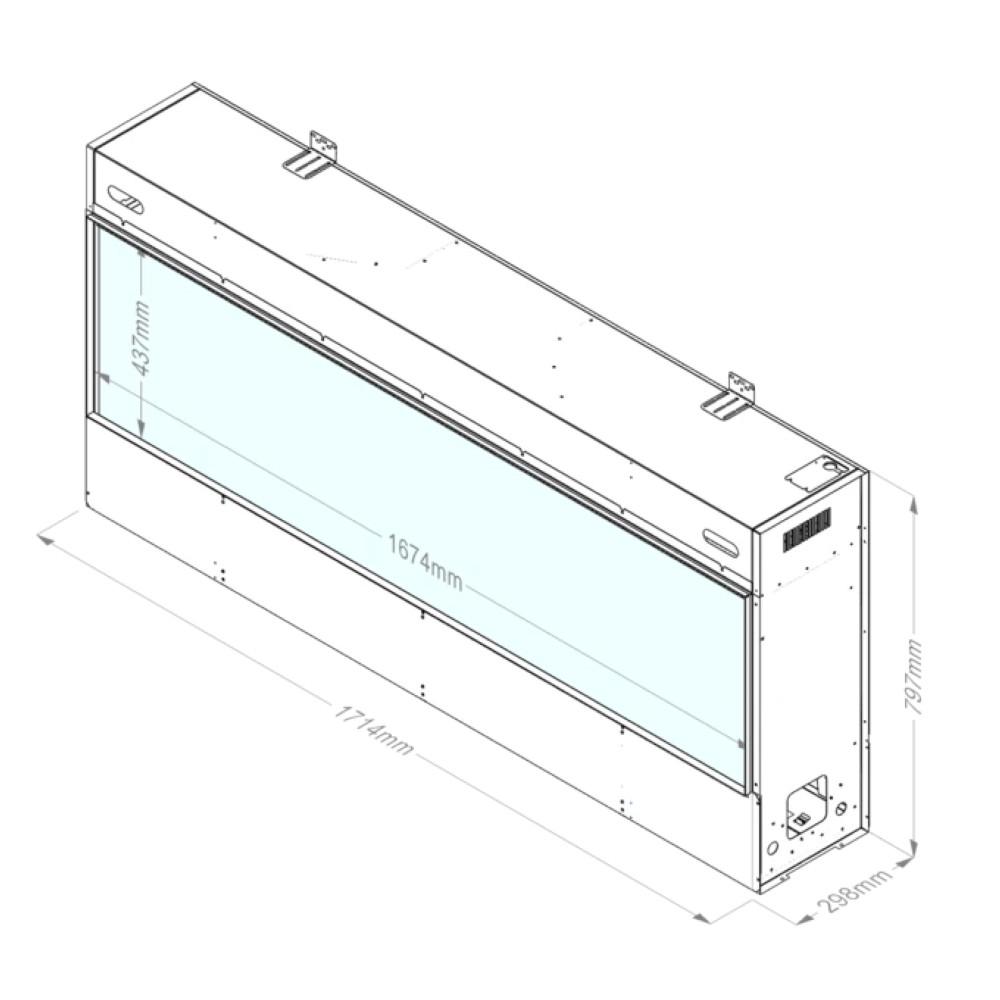 Электрокамин с обогревом Faber by Dimplex E-Slim Linear 1700-450 фронтальный паровой - фото 2