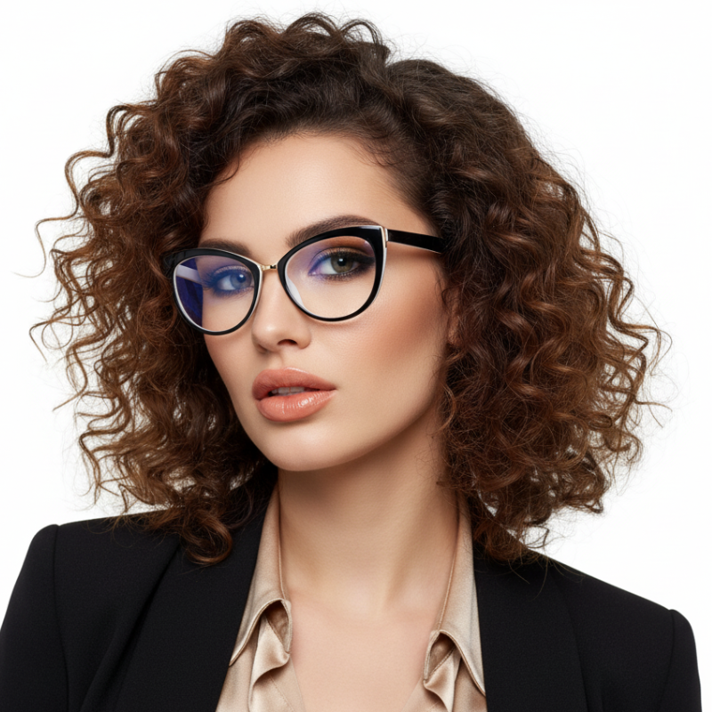 Окуляри жіночі для зору Котяче око з комбінованою оправою С2 -7.0 (725)