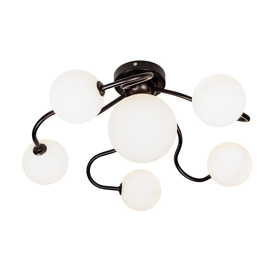 Люстра стельова Levistella на шість сферичних плафонів під лампу G9 IP20 752X101F-6 BK+WH Чорний/Білий (LVS5577)