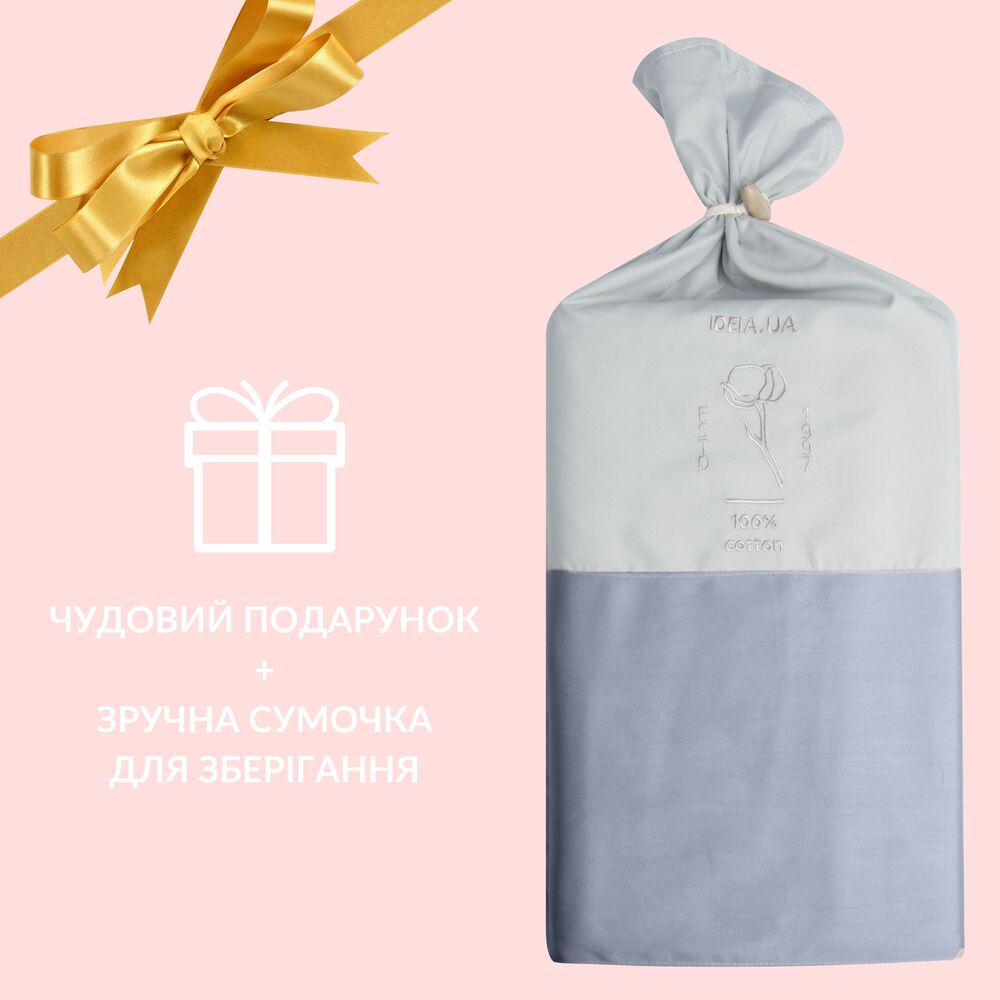 Підковдра IDEIA сатин бавовна натуральна 145х215 см Графітовий v-32 (24652) - фото 4