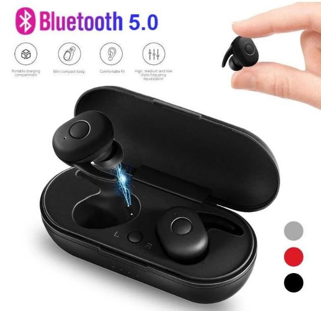 Наушники беспроводные DT1 TWS Bluetooth с кейсом Black - фото 5