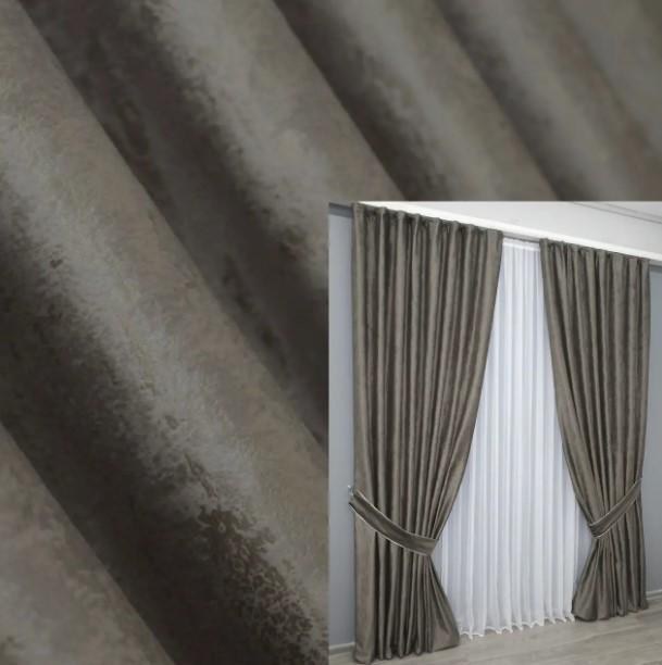 Ткань для штор Афина бархат Какао (1319ш) - фото 4 Ткань для штор Афина бархат Какао (1319ш) - фото 4