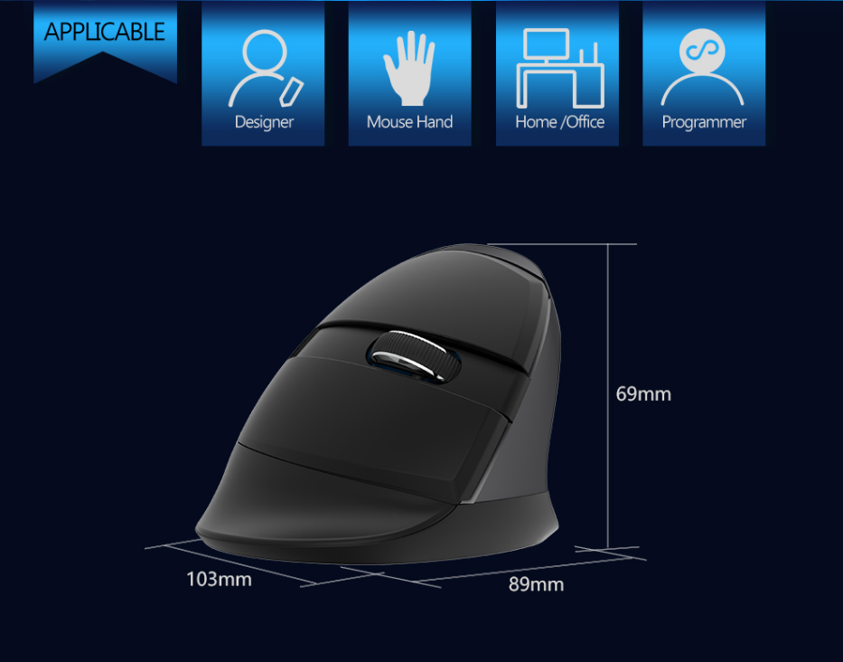 Мышь вертикальная бесшумная Delux M618 Mini DB Wireless - фото 3