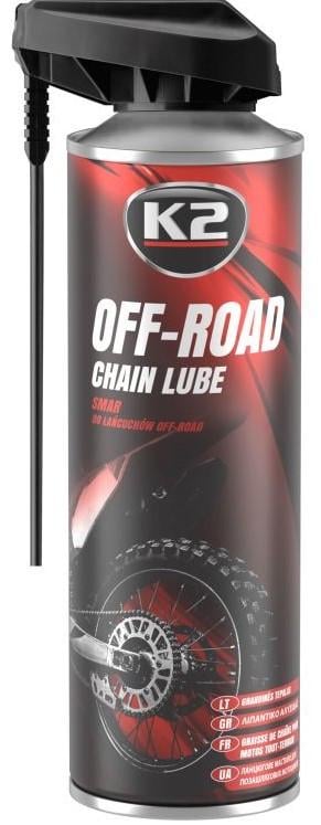 Мастило для ланцюгів мотоциклів напівсинтетичне K2 CHAIN LUBE 500 мл