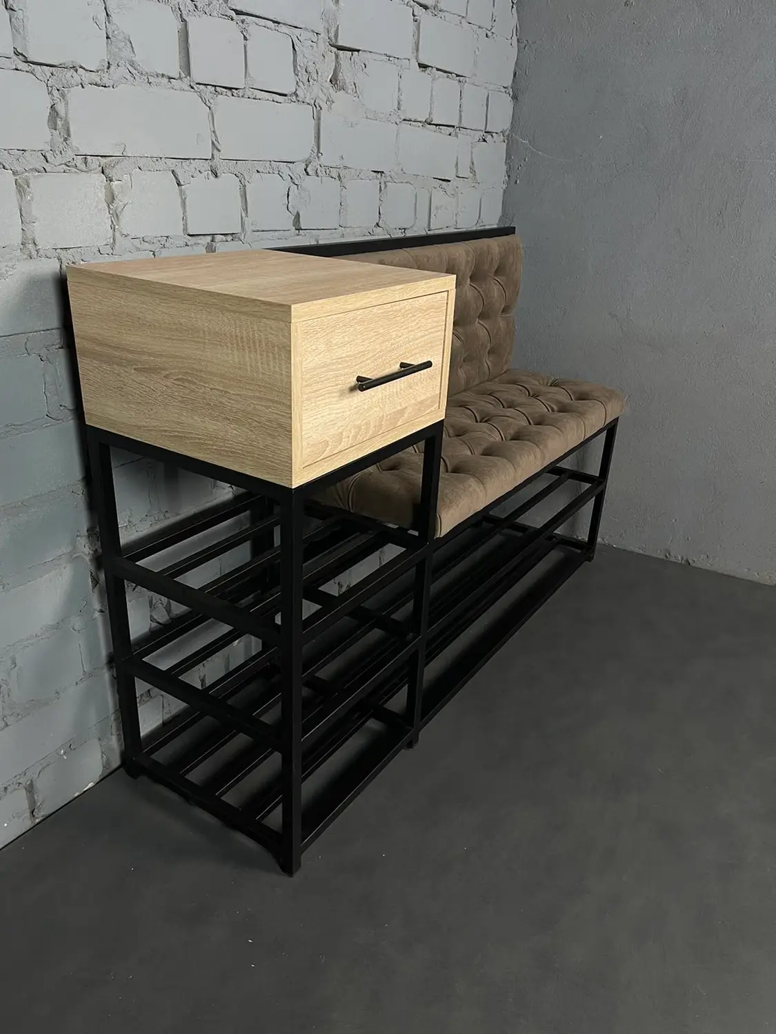 Банкетка-консоль зі спинкою та одним висувним ящиком 80 см (23708408)