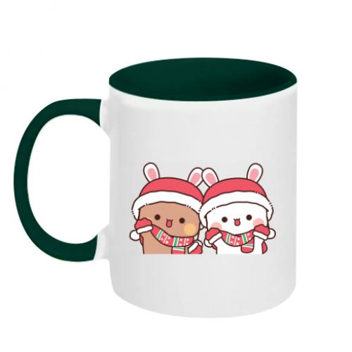 Чашка двухцветная Winter Bubu and Dudu 320 мл Бело-зеленый (16170232-30-196004)