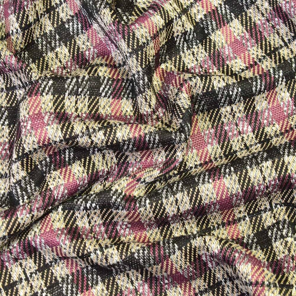 Ткань трикотаж жаккард Леонсия V-5/1 Бордо/Черный/Беж (17244)