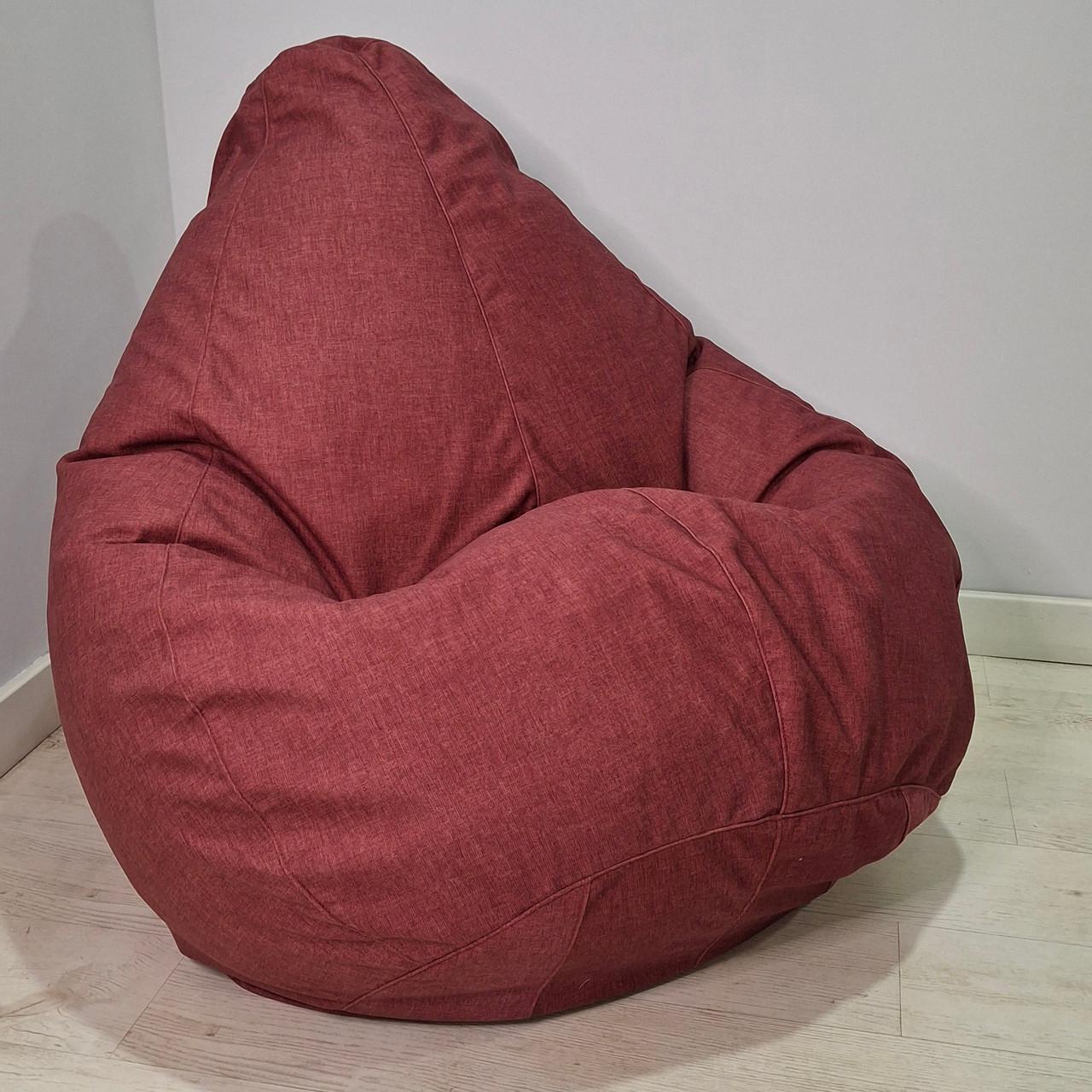 Бескаркасное кресло-мешок SkyPuff MEGA Груша Велюр ORLANDO XXXL 160х120 см Terracota (160103)