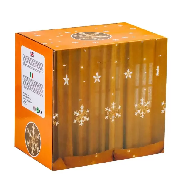 Гирлянда-штора Звезды и снежинки размер 3х0,9 м 10 фигур Разноцветный - фото 7 Гирлянда-штора Звезды и снежинки размер 3х0,9 м 10 фигур Разноцветный - фото 7