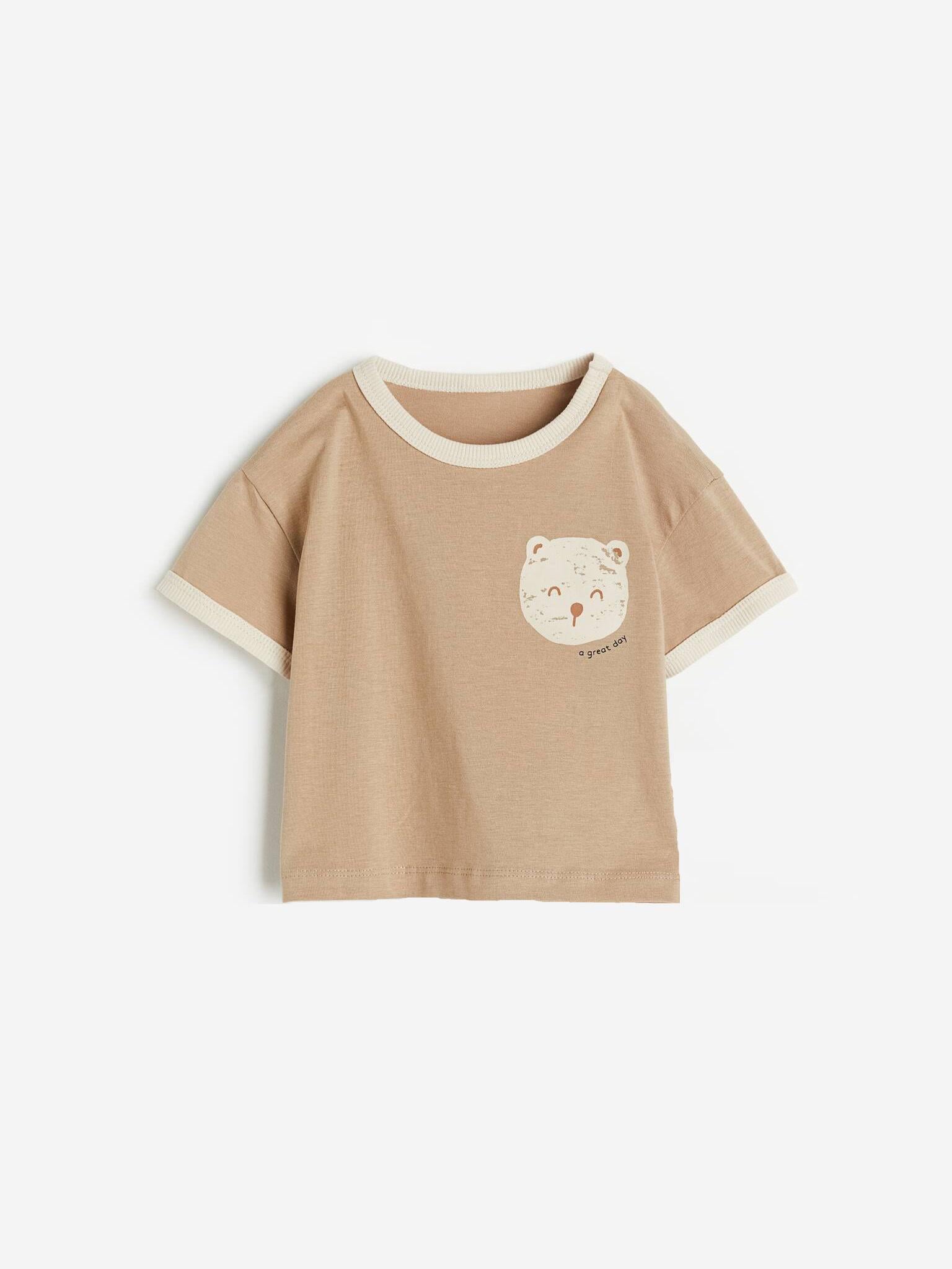 Футболка H&M р. 68 см Бежевий (A260911952401)