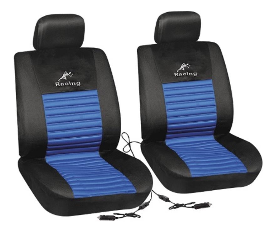 Авточехлы с подогревом Milex Arctic Racing на передние сиденья Черно-голубой (PP-A54019)
