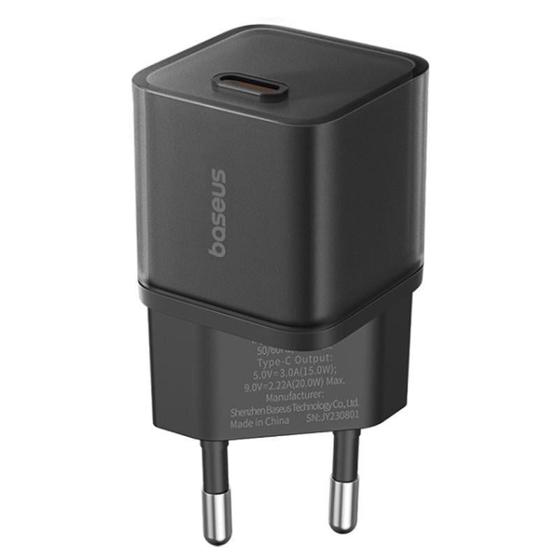 Зарядний пристрій мережевий BASEUS GaN5S OS 20W 1USB-C P10162503 Cluster Black (00000070599_1)