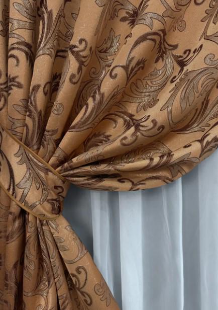 Тканина для штор жакард Завиток 1,45 м Карамельний (1642ш) - фото 4 Тканина для штор жакард Завиток 1,45 м Карамельний (1642ш) - фото 4