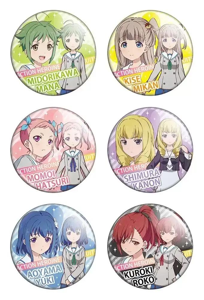 Набір значків Аніме Action Heroine Cheer Fruits 6 шт. (NZ0031)