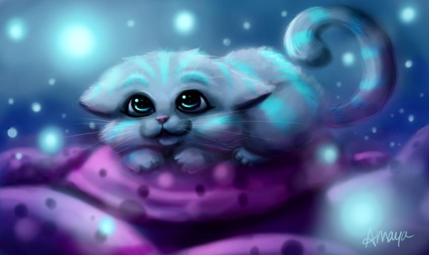 Алмазная мозаика Dream Toys Котик в свете светлячков 30х40 см (2987256802)