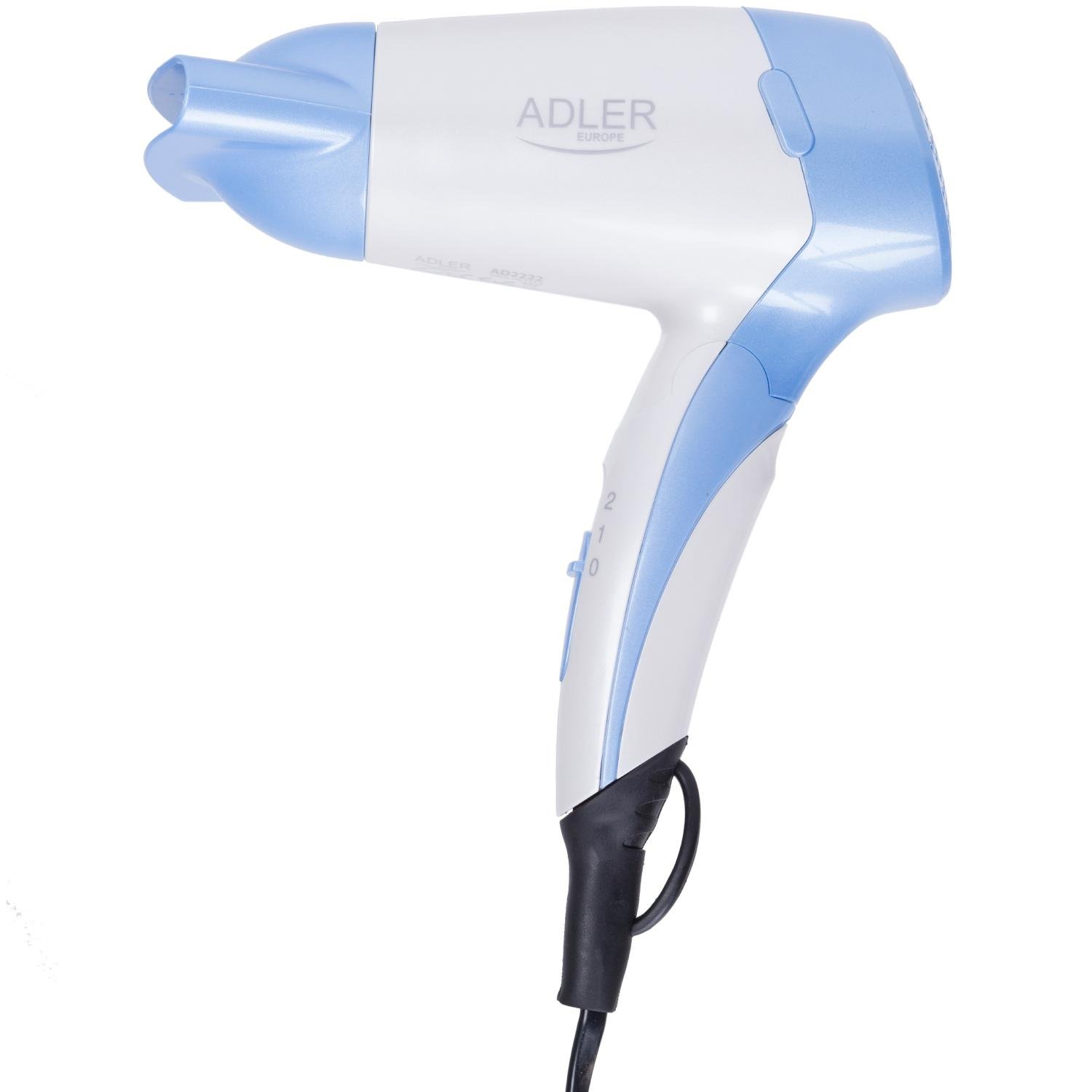 Фен для волосся Adler AD 2222 1200W 2 швидкості складна ручка White (AD2222) - фото 3 Фен для волосся Adler AD 2222 1200W 2 швидкості складна ручка White (AD2222) - фото 3