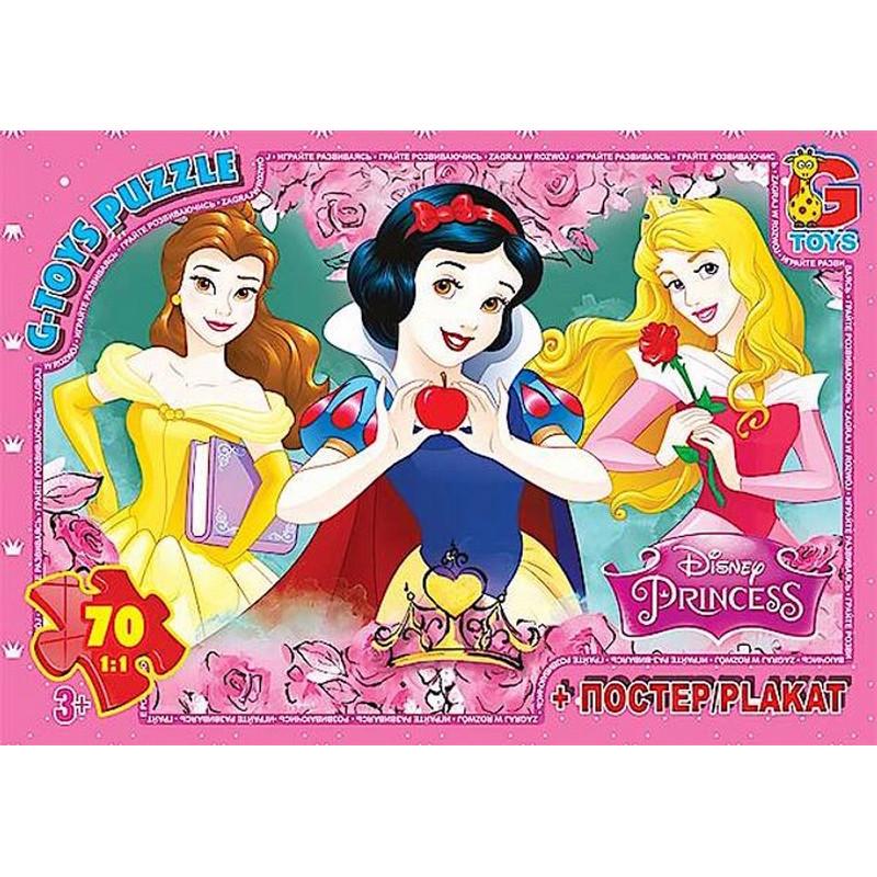 Пазлы детские картонные G-Toys Принцессы Дисней 70 эл. (IP-177-P-922)