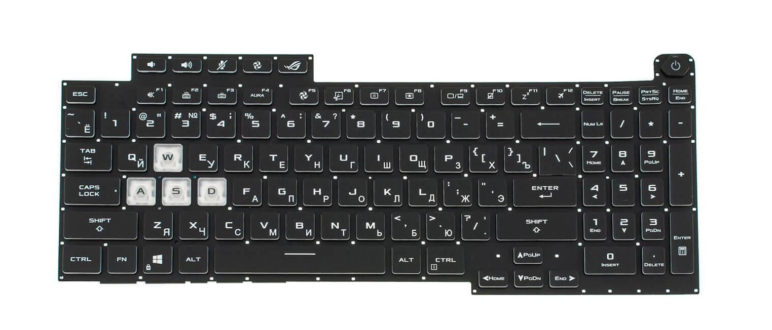 Клавіатура для ноутбука Asus G713IH з підсвічуванням клавіш (82894)