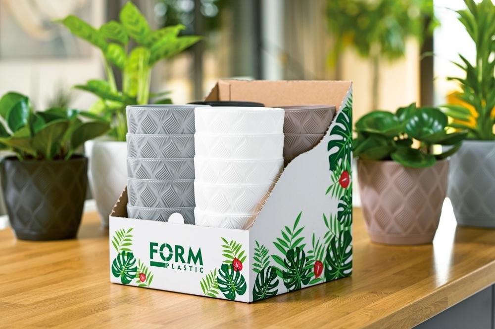 Горщик для квітів Form-Plastic Флоу круглий із підставкою 19 см 3,55 л Платина (7752762842) - фото 3