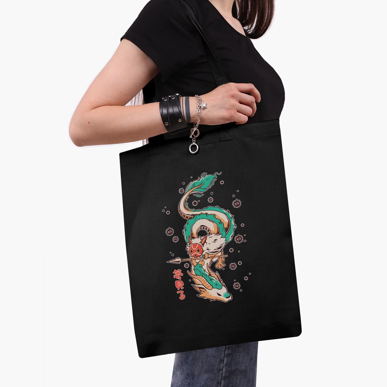 Эко сумка шоппер Хаку Spirited Away 41x35 см Черный (9227-2832-BKZ)