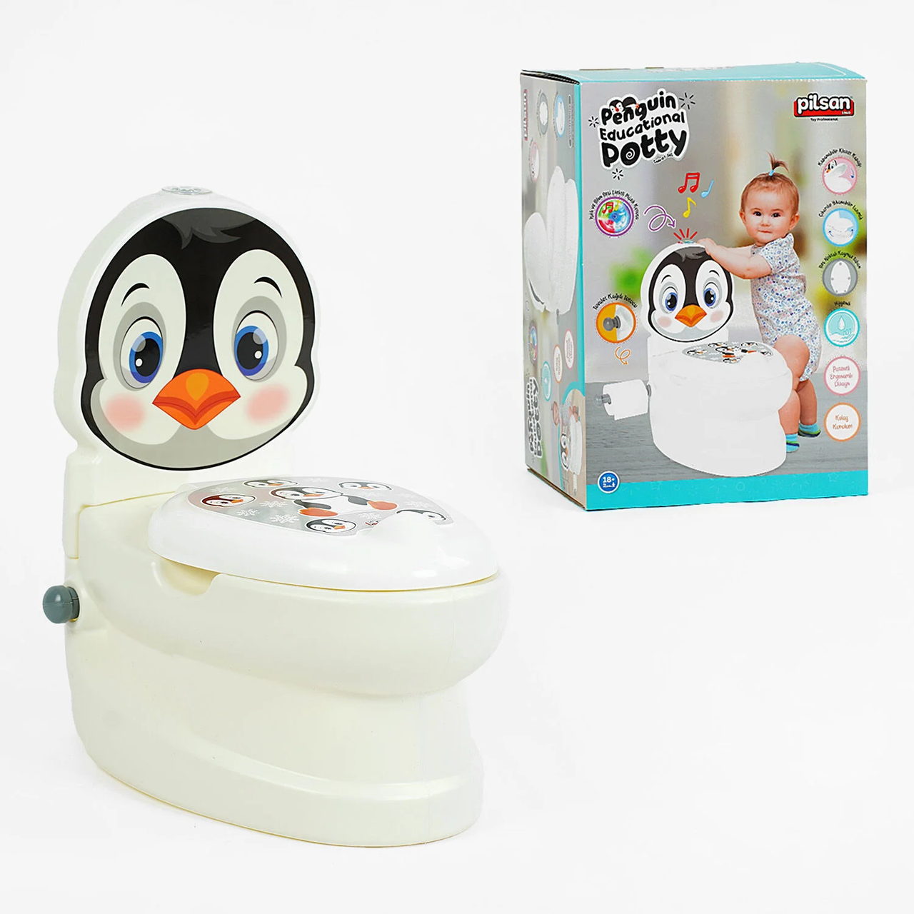 Горшок-унитаз детский музыкальный Pilsan 07-565 Пингвинчик (2372497212)