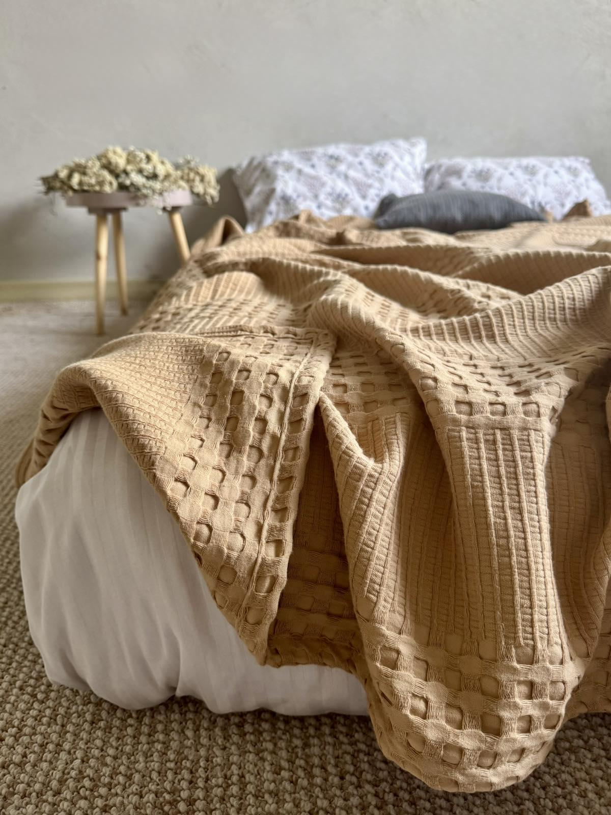 Покрывало вафельное ZEINTEX Марокко хлопковое 180х220 см Карамельный (26425776) - фото 2 Покрывало вафельное ZEINTEX Марокко хлопковое 180х220 см Карамельный (26425776) - фото 2