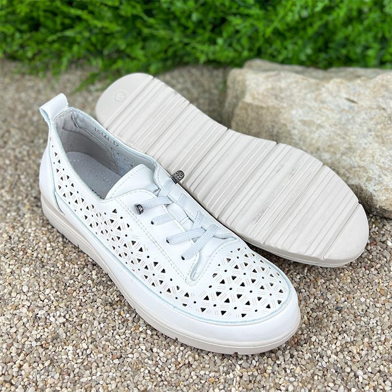 Мокасини жіночі перфоровані шкіряні Е-0010144 p. 38 24,5 см Білий - фото 4 Мокасини жіночі перфоровані шкіряні Е-0010144 p. 38 24,5 см Білий - фото 4