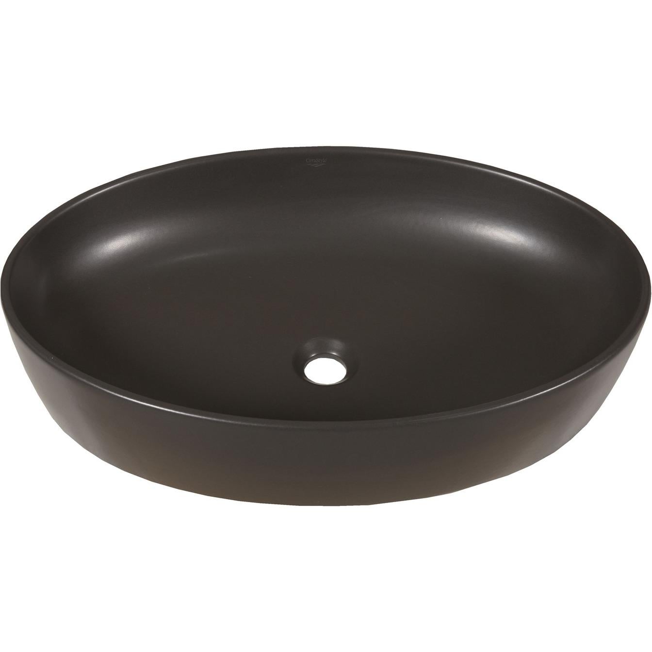 Раковина накладная CeraStyle One 670x425 овальная, черная матовая (АР000040724)