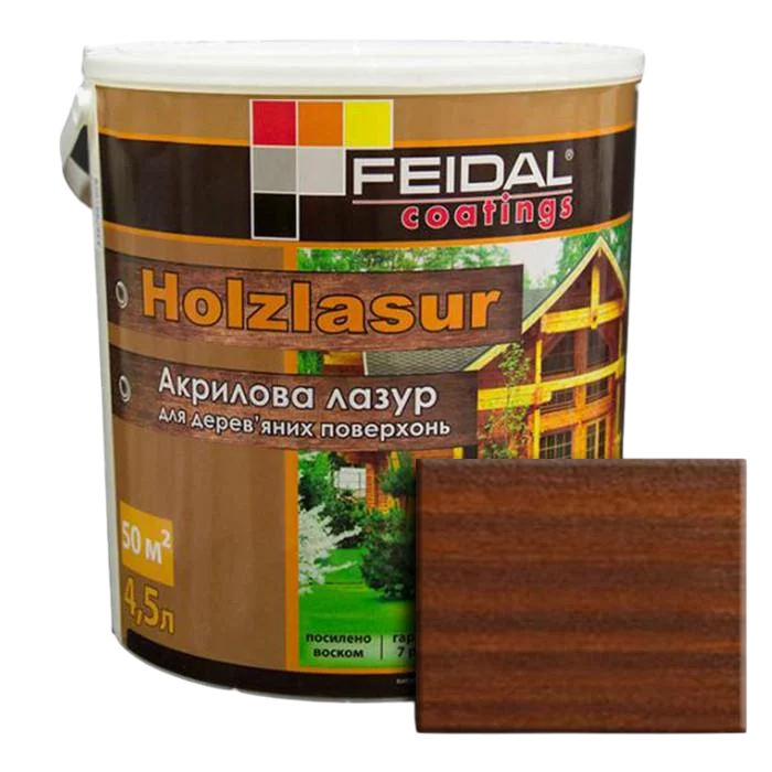 Лазурь акриловая Feidal Holzlasur 4,5 л Орех (1886455382)