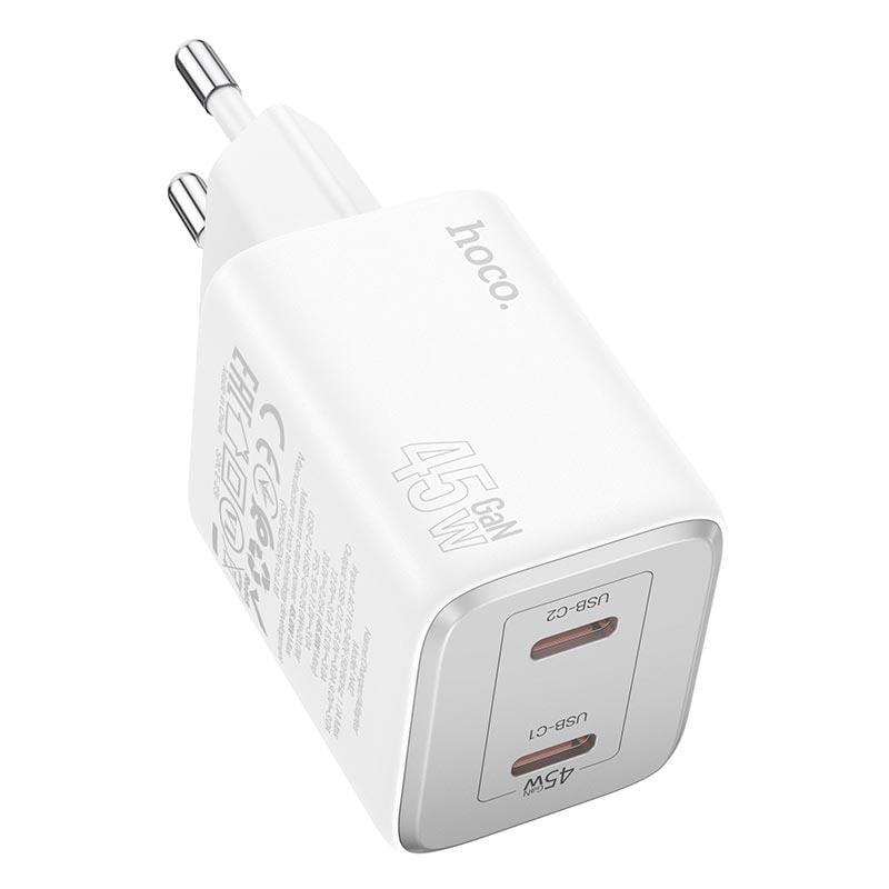 Зарядное устройство Hoco N42 45 Вт 2xUSB-C Power Delivery/Quick Charge Белый (30142041)