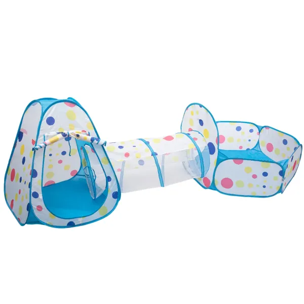 Палатка детская с туннелем и бассейном для шаров Голубой Палатка детская с туннелем и бассейном для шаров Голубой