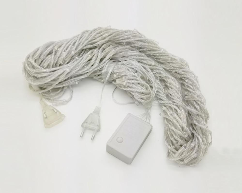 Гирлянда-штора 3х3 м cиликоновый провод от 220V Холодный Белый - фото 2