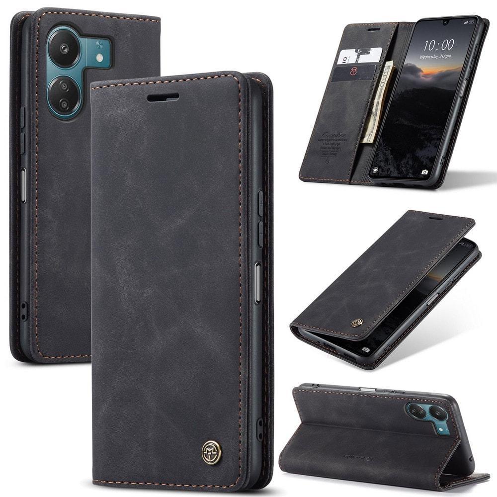 Чехол книжка с магнитом Xiaomi Redmi 13C CaseMe Black (35388-2B)
