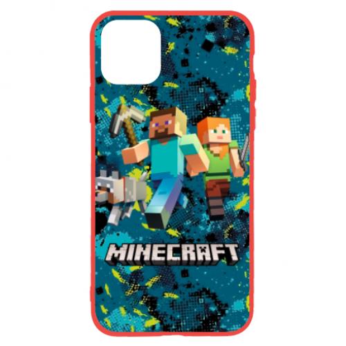 Чехол для iPhone 11 Minecraft Steve Alex And Dog