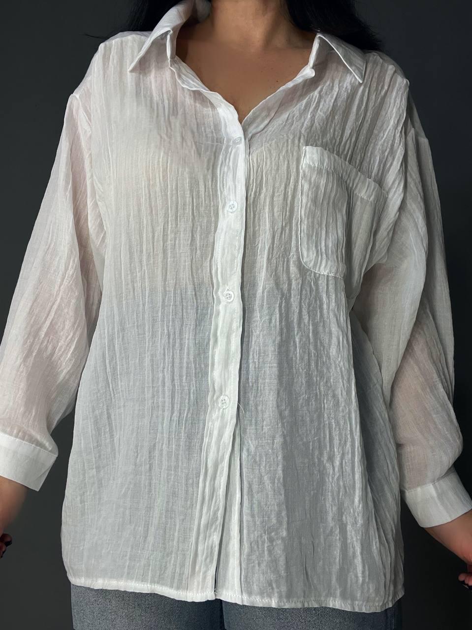 Рубашка женская Xingyue 388 с карманом жатка OS Белый (26730534) - фото 6 Рубашка женская Xingyue 388 с карманом жатка OS Белый (26730534) - фото 6