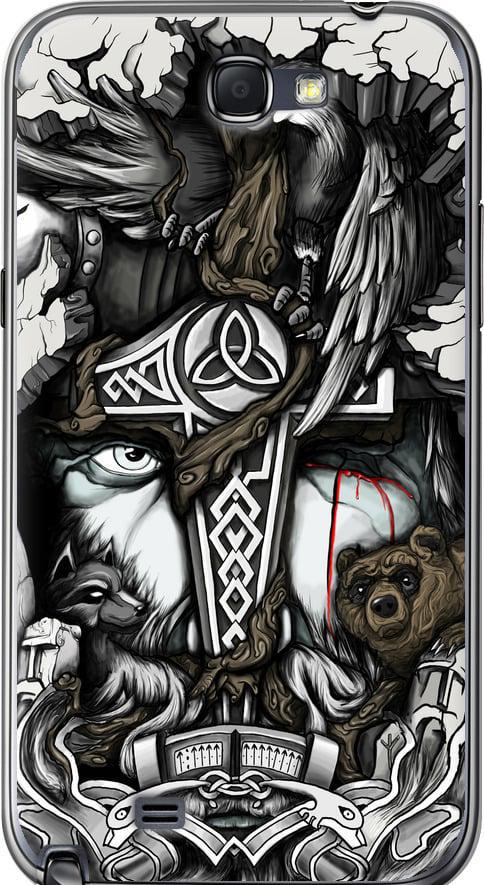Чехол на Samsung Galaxy Note 2 N7100 Тату Викинг (4098u-17-42517)