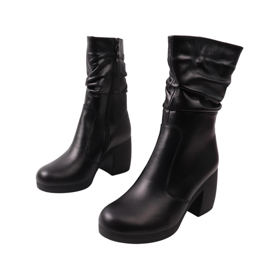 Сапоги женские Avelini из кожи р. 37 Черный (20-22ZSC)