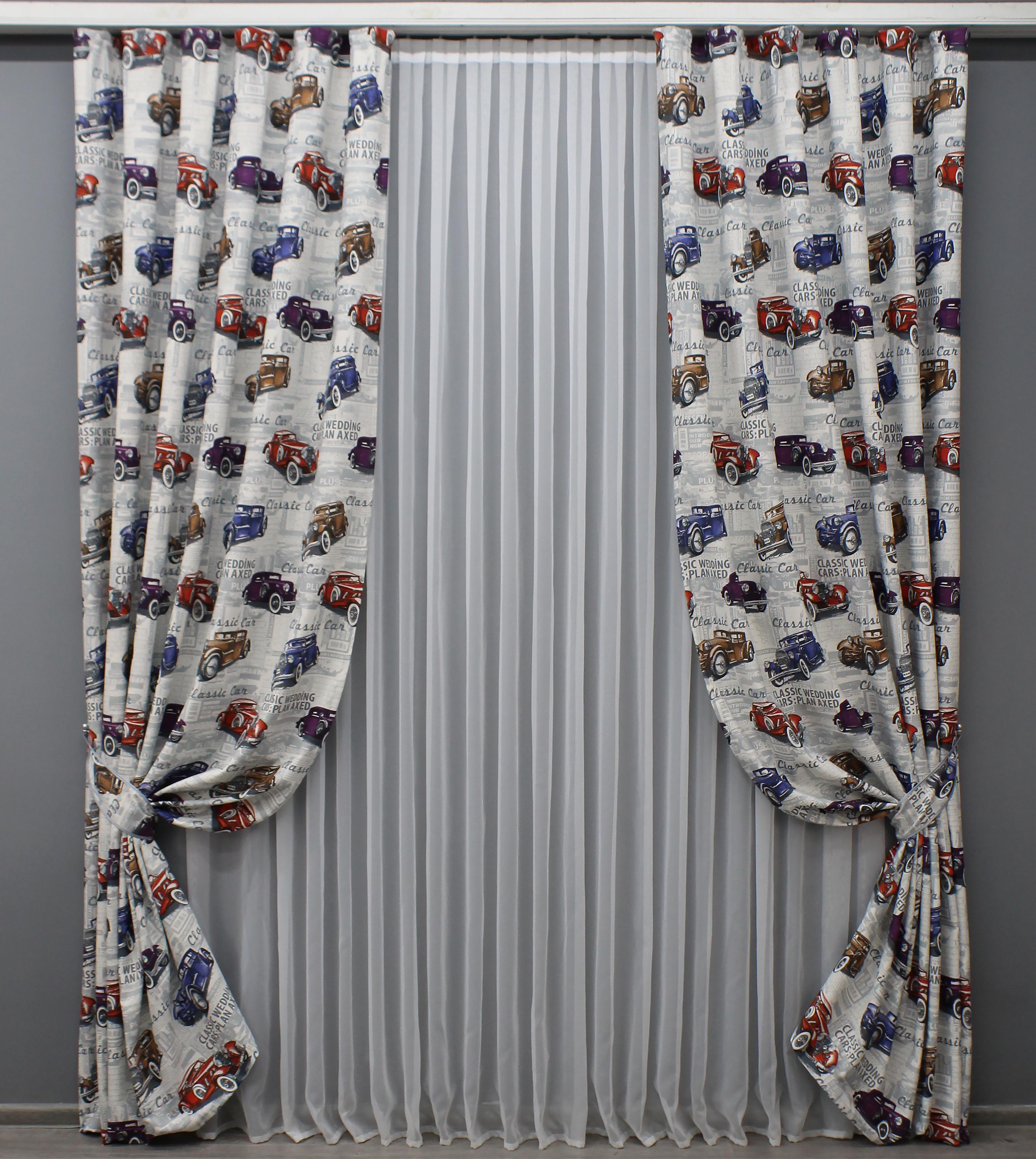 Комплект фото-штор VR-Textil Classic Car № 1499ш 150х270 см 2 шт. Разноцветный (33-0397)