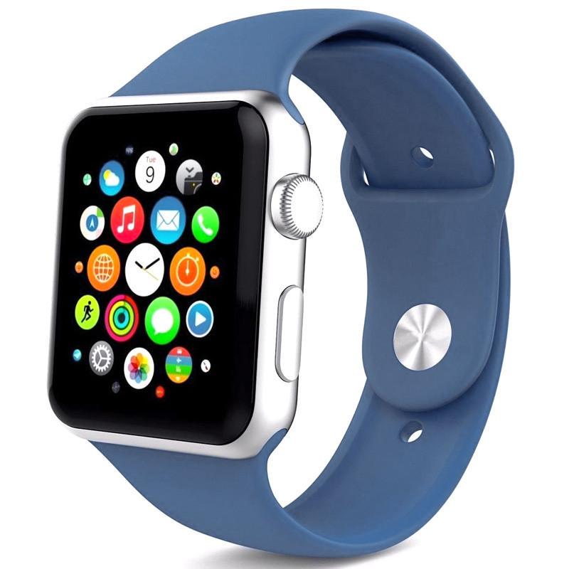 Ремешок силиконовый для Apple Watch 42/44/45/46/49 мм Темно-синий (00000012738_75)