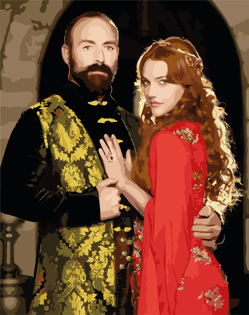 Картина за номерами Роксолана та Сулейман Серіал Величне століття 40х50 см (W1040)