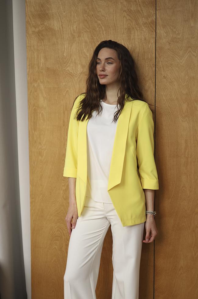 Пиджак Lipar 1029 классический с рукавом 3/4 р. 42 Желтый (16914932) Пиджак Lipar 1029 классический с рукавом 3/4 р. 42 Желтый (16914932)