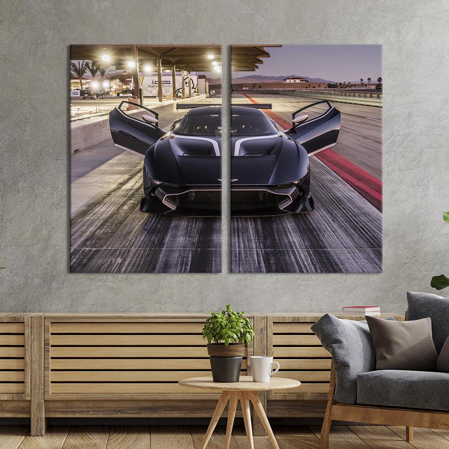 Картина на холсте Автомобиль Aston Martin Vulcan 111x81 см (1410-2)