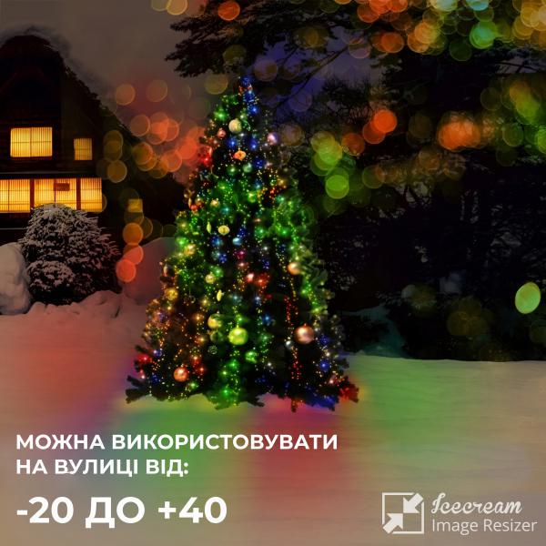 Гірлянда на ялинку Кінський хвіст 200 LED 10 ниток 2 м Різнокольоровий (3753) - фото 5