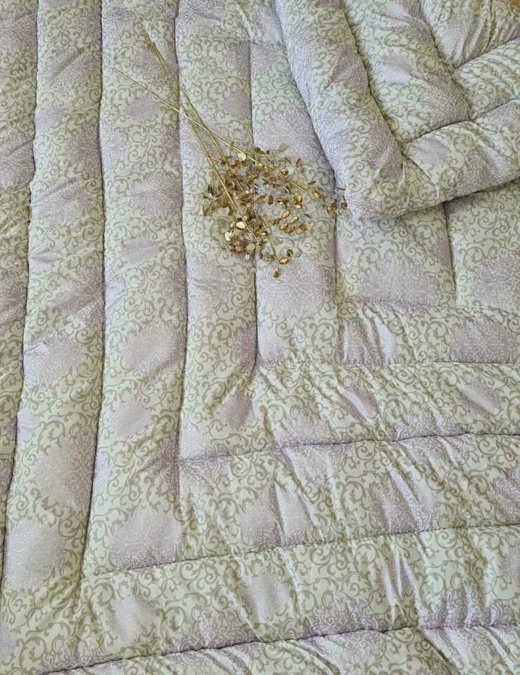 Одеяло евро из овечьей шерсти Серые завитки (20175)