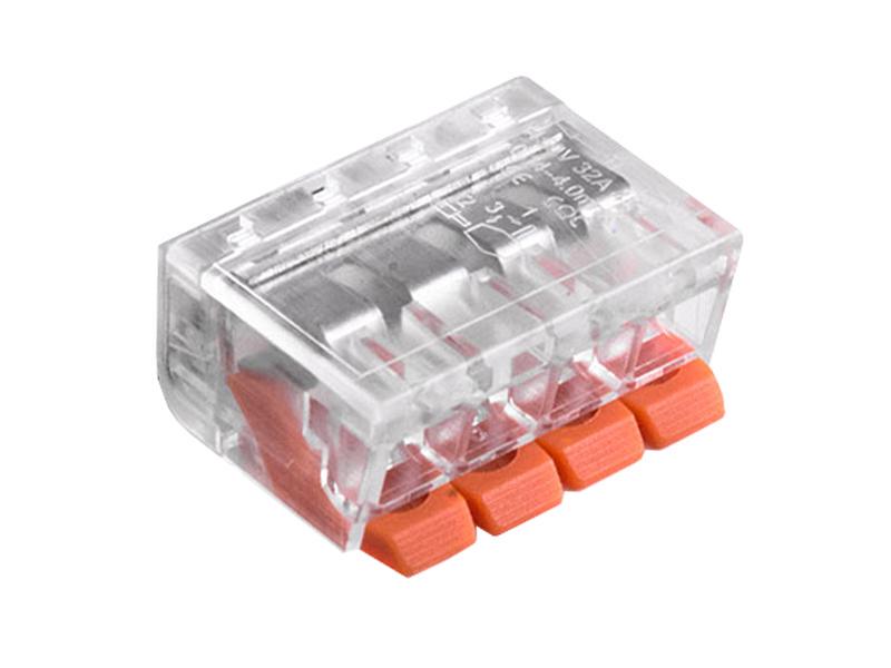 Клемма 221-104 4 контакта 0,14-4,00 мм² 32А 450В - фото 2 Клемма 221-104 4 контакта 0,14-4,00 мм² 32А 450В - фото 2