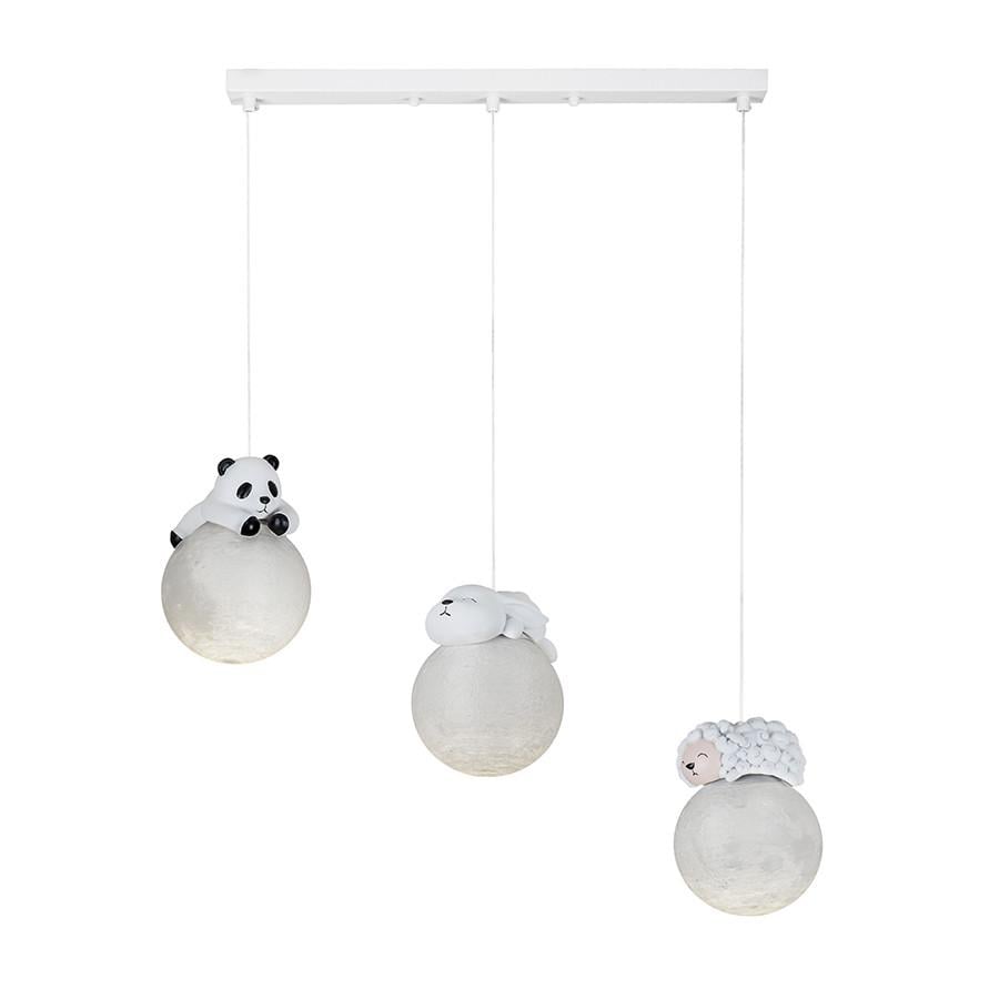 Підвісний світильник Levistella 782150-3/500 RPL Панда/Баранчик/Кролик на три плафони (2435410704)