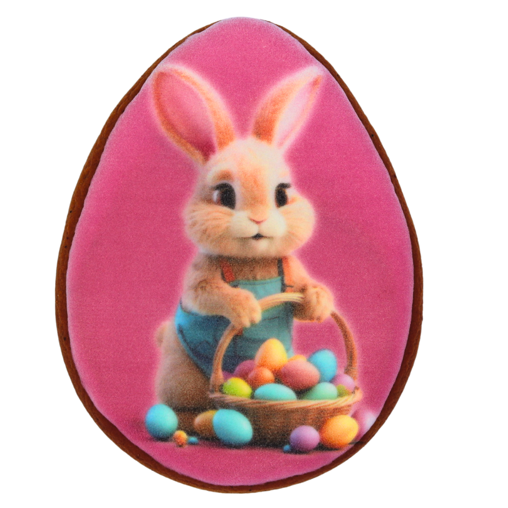 Пряник с принтом Крафт Печиво Писанка зайка с корзиной 45 г