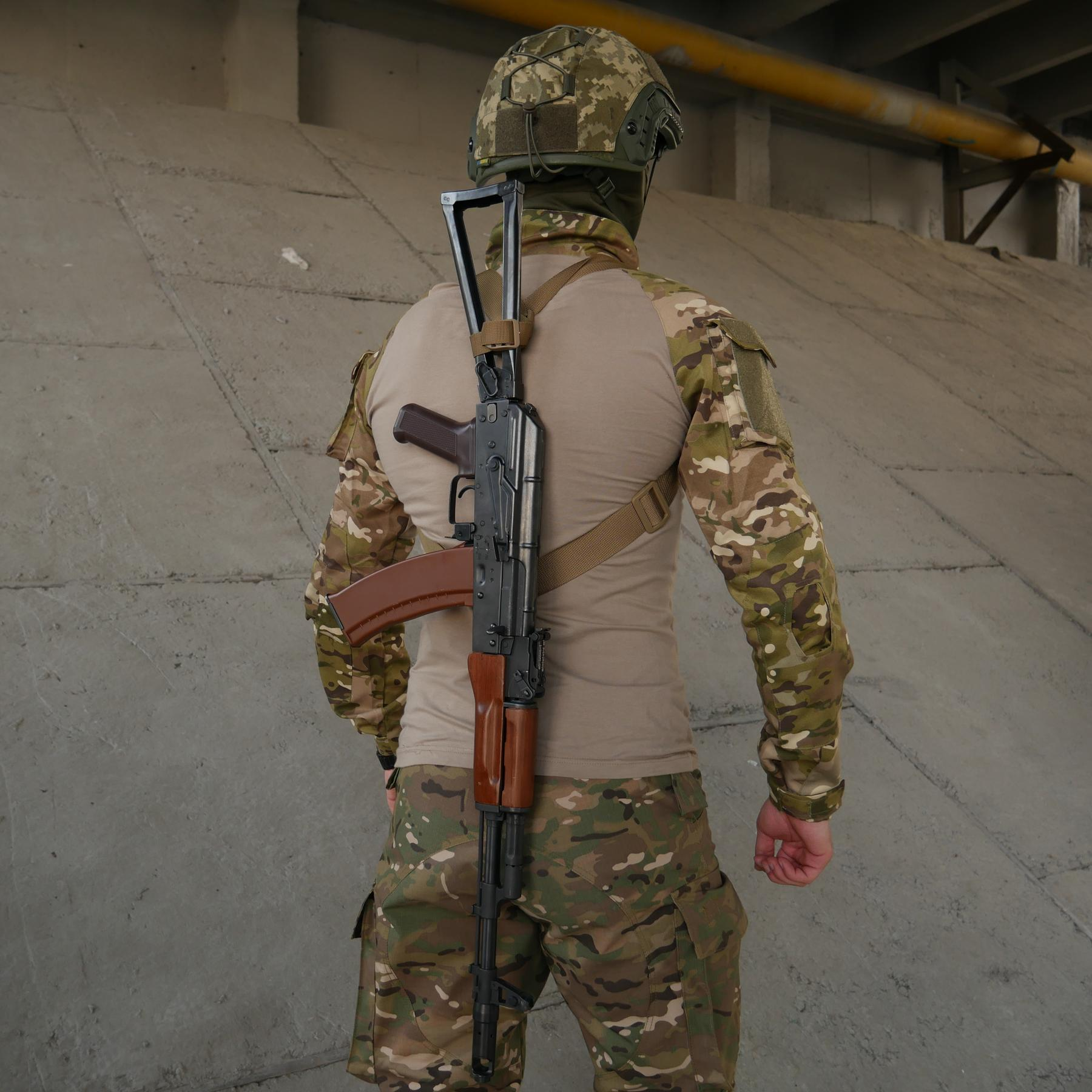 Ремень трехточечный Kiborg для АК РПК полиамид Койот - фото 9